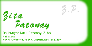 zita patonay business card